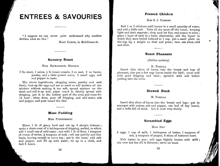 Pages 22 and 23 - Horowhenua Cookery Book