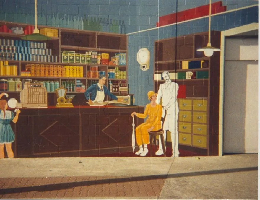 Mural of Baucklams Grocery store