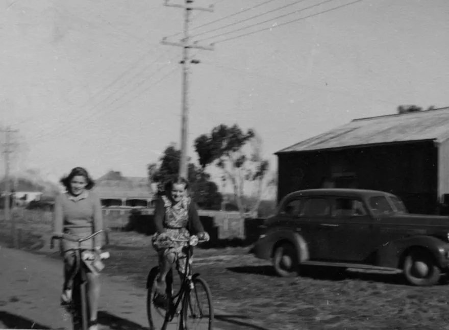 Two Unidentified Women Cyclists