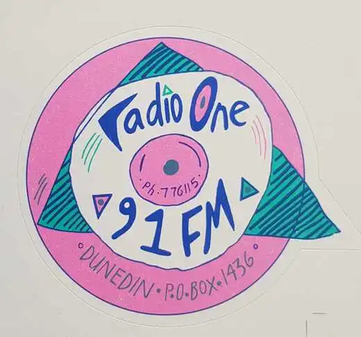 Radio One 91FM Sticker, 1986