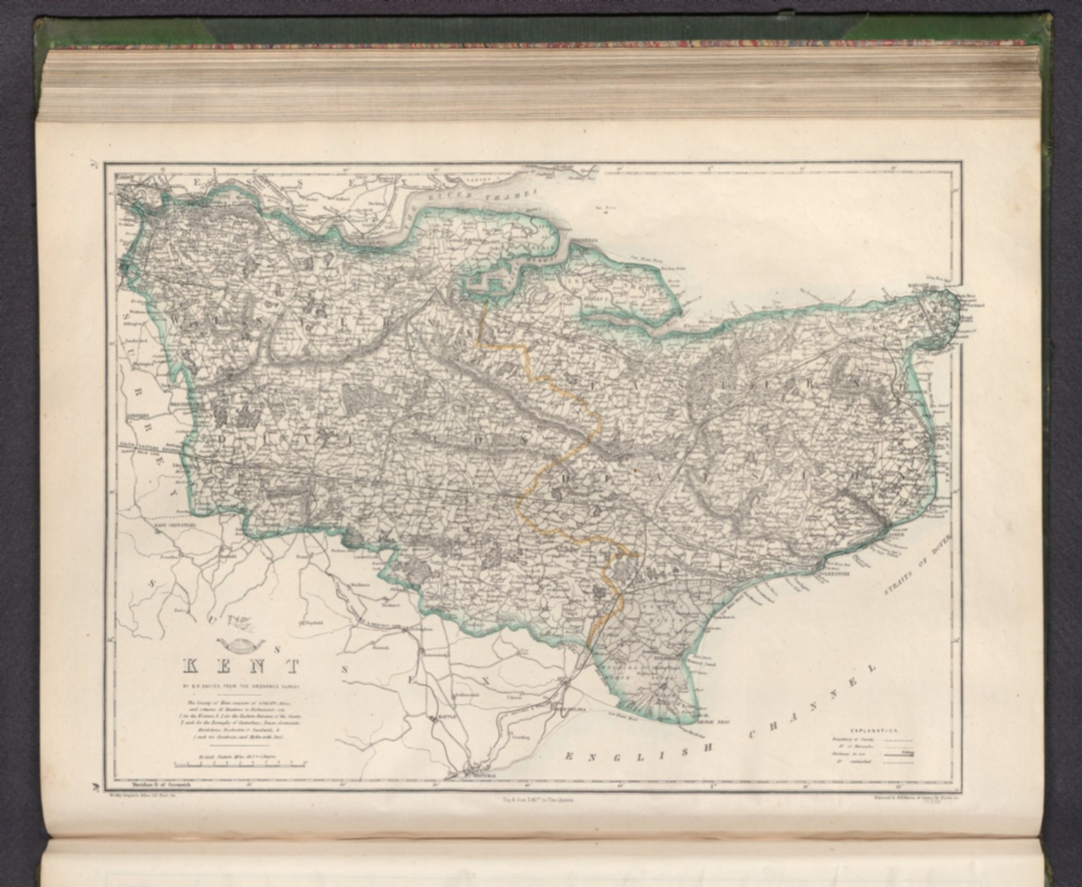 Kent / by B. R. Davies, from the Ordnance Survey ; engraved by B. R. Davies, 16 George Str. Euston Squ ; Day & Son, Lithrs. to The Queen.