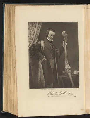 Portrait of Richard Owen with moa leg