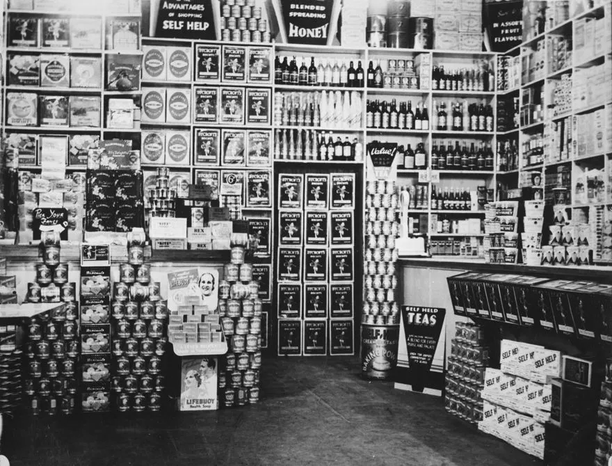 Interior of Self Help grocery store, Rangitikei Street