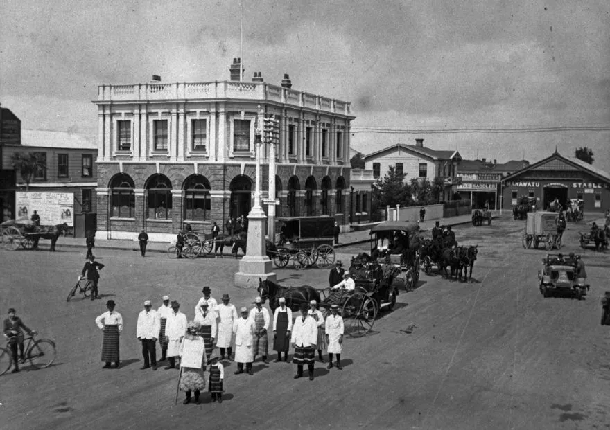 Butcher's procession, corner of The Square and Coleman Place