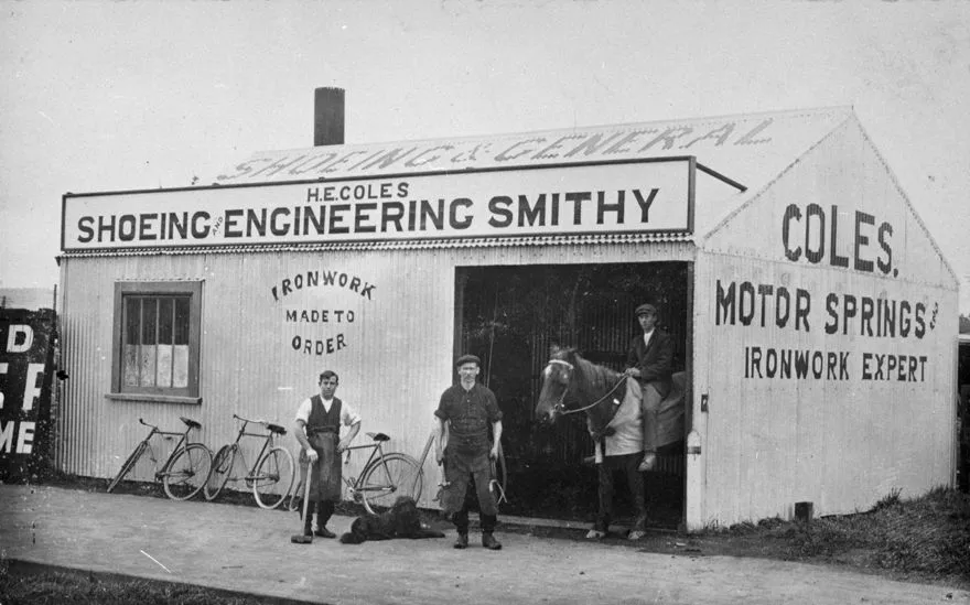 H E Coles' shoeing and engineering smithy, corner of Albert Street