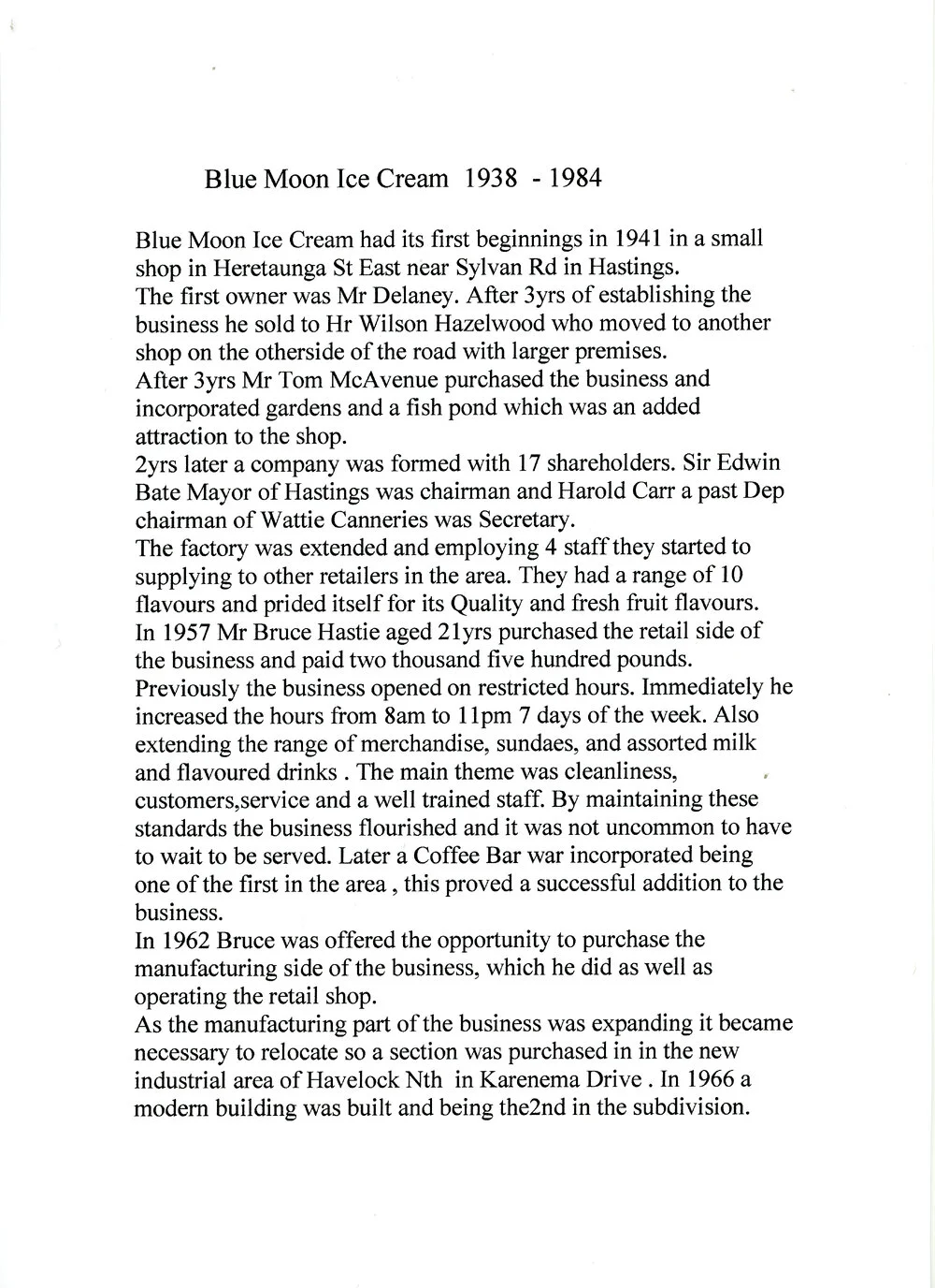 Blue Moon History
