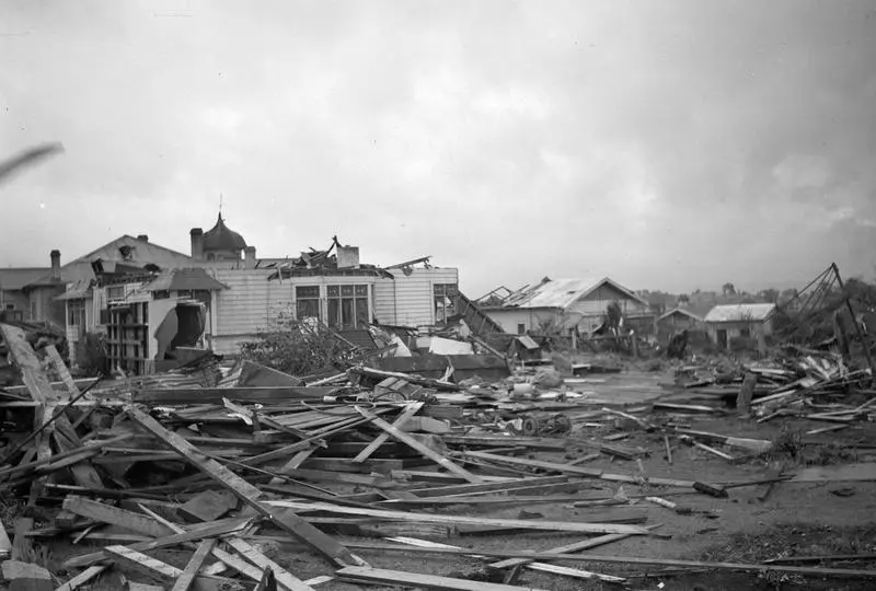 Houses damaged by Frankton tornado damaged, and debris