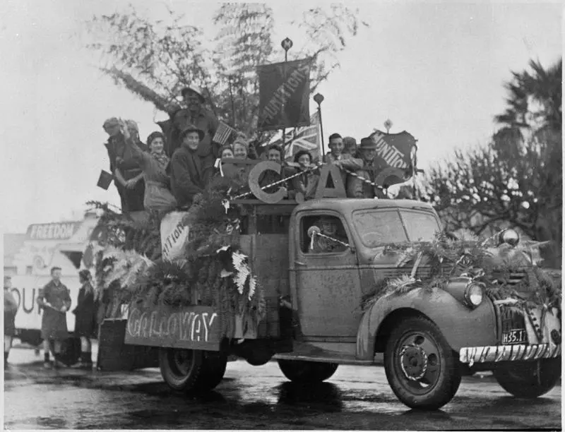 CAC VJ Day parade - Hamilton WWII