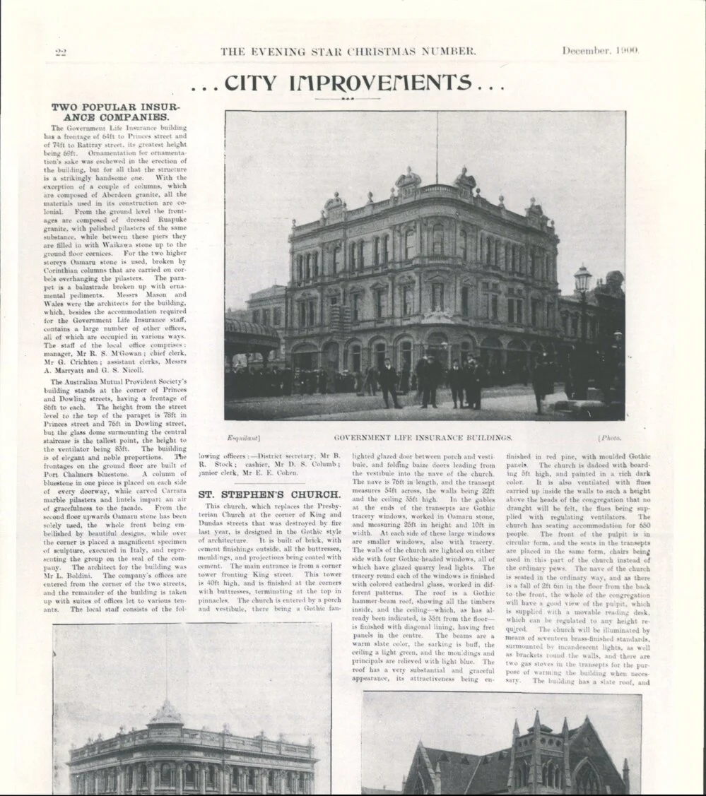Government Life Insurance Building,  corner  of Princes and Rattray Streets, Dunedin