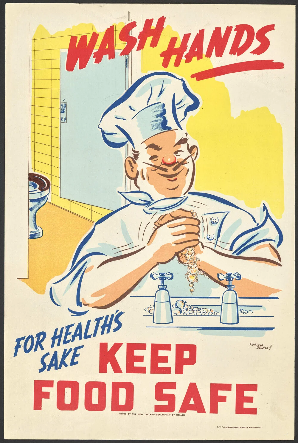 "Wash Hands For Health's Sake Keep Food Safe"