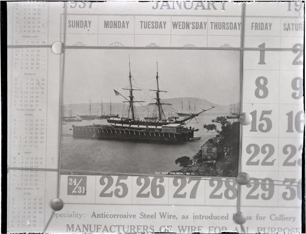 Port Chalmers Floating Dock, with 'Emma' in dock, 'Old Port Chalmers. No 12'