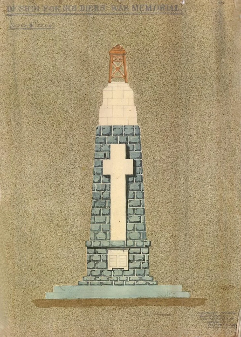 Design for soldiers' war memorial, [Mosgiel], D.G. Mowat architect