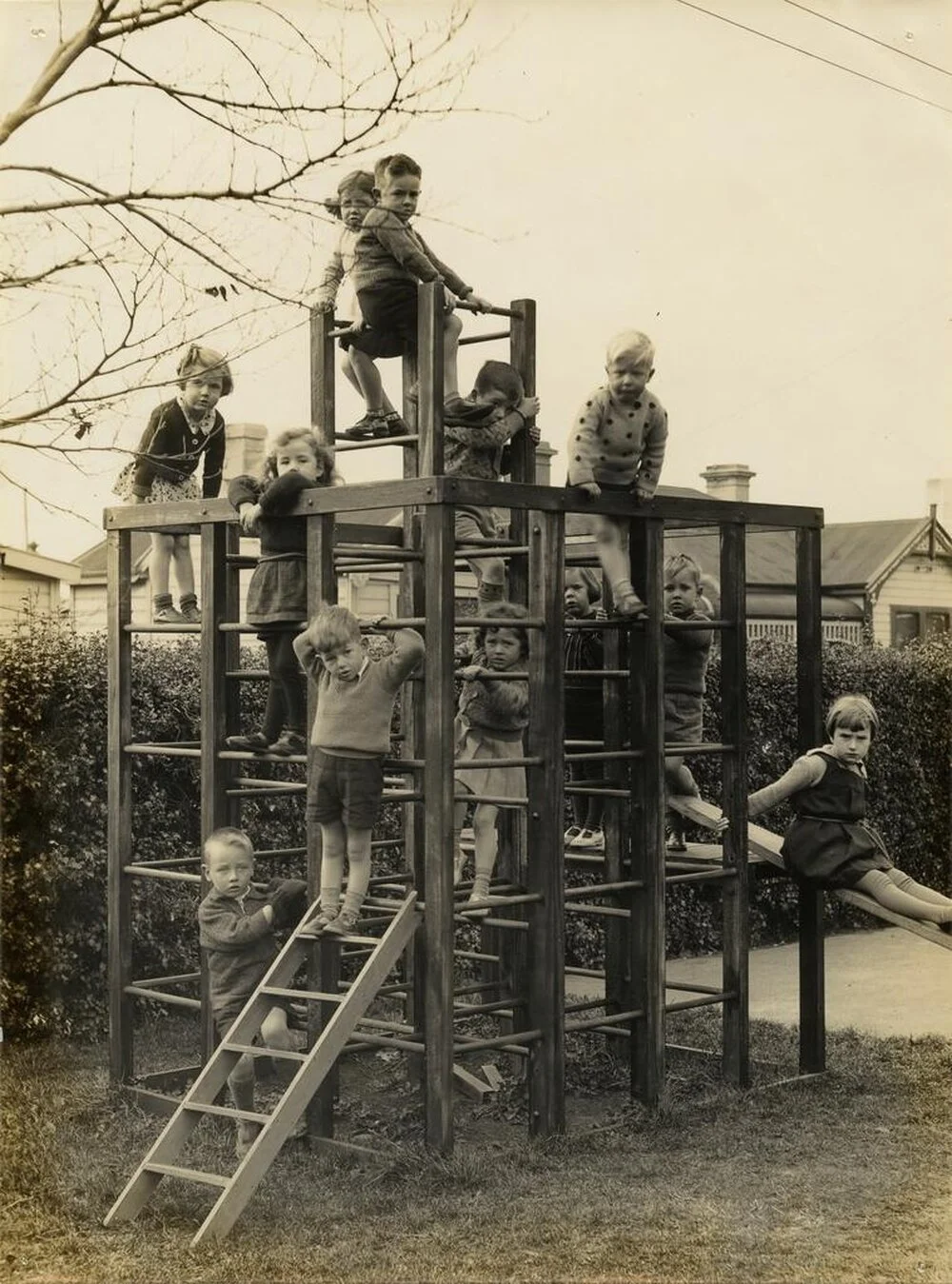 Rachel Reynolds Kindergarten children on a jungle-gym