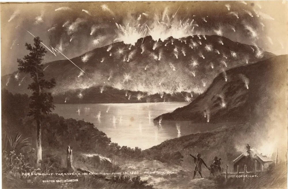 Mount Tarawera in Eruption June 10 1886 as seen from Wairoa