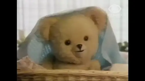 HUGGIE FABRIC SOFTENER. TEDDY BEAR IN A BASKET
