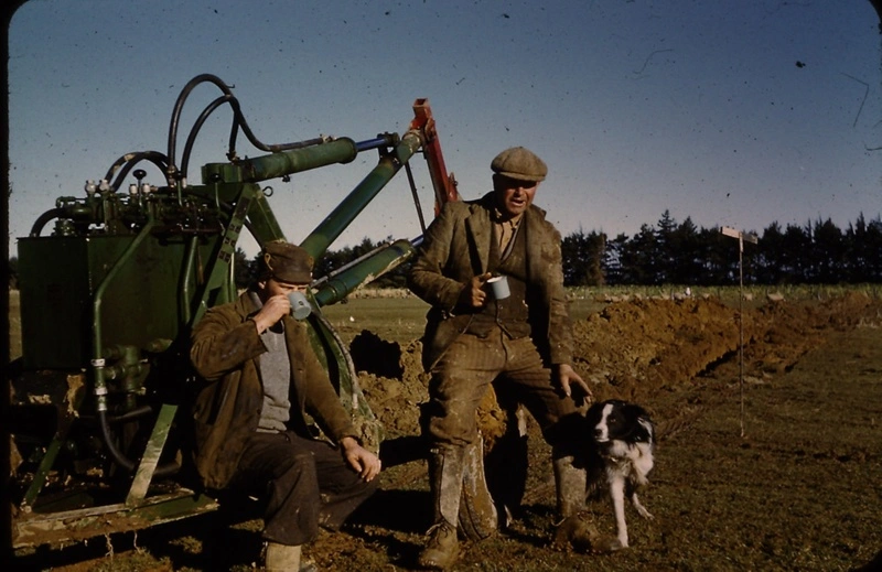 Papatotara Early Farming Families - Erskine's of Westwood Farm, laying drains in days past