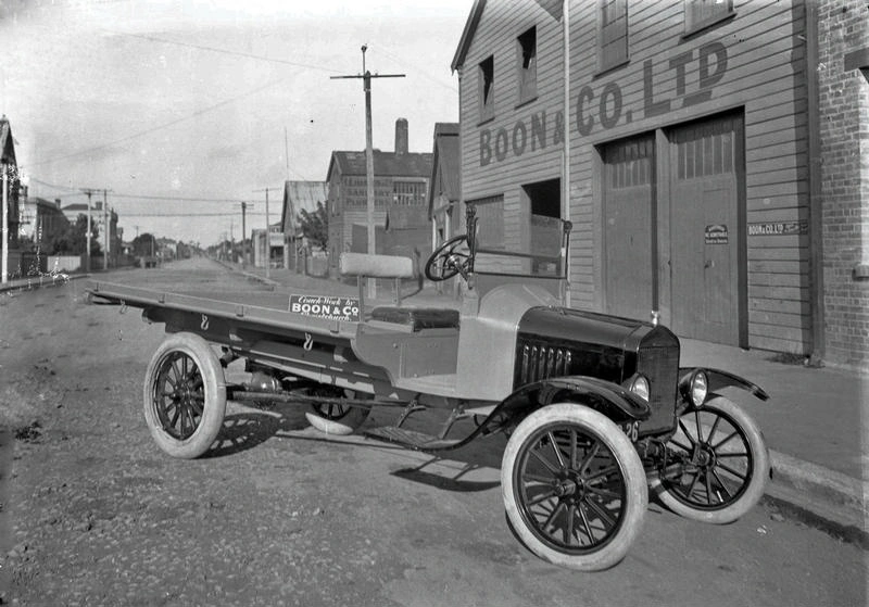 Motor Vehicle. Truck, Ford Model T. Boon and Company Coach Builders. This Company Produced Many of Christchurch's Tram Bodies as well as Bespoke Truck Bodies. Christchurch, Canterbury, New Zealand.