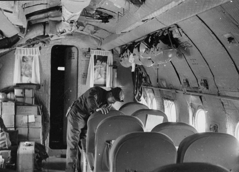 Naval. US Navy Aircraft. Douglas C-47 Interior. Operation Deep Freeze. New Zealand.