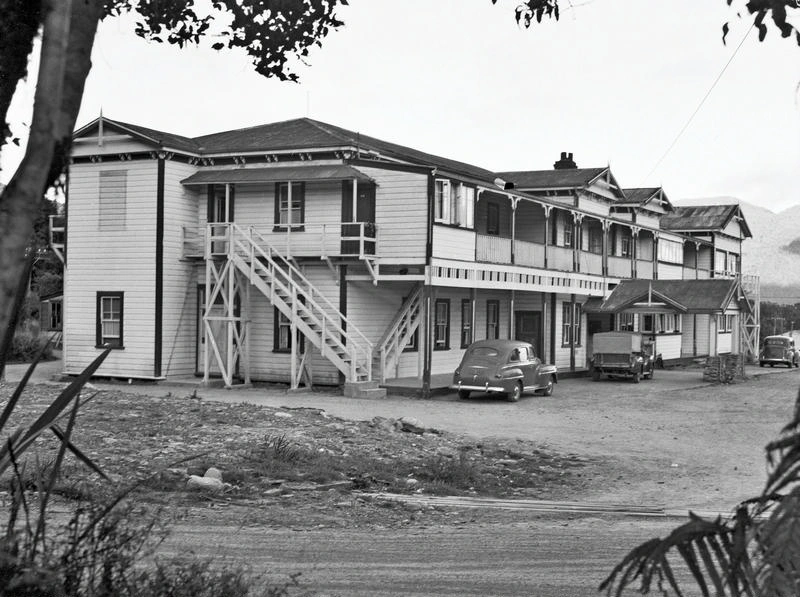 Building. Fox Glacier Hotel. Fox Glacier, Westland, New Zealand.