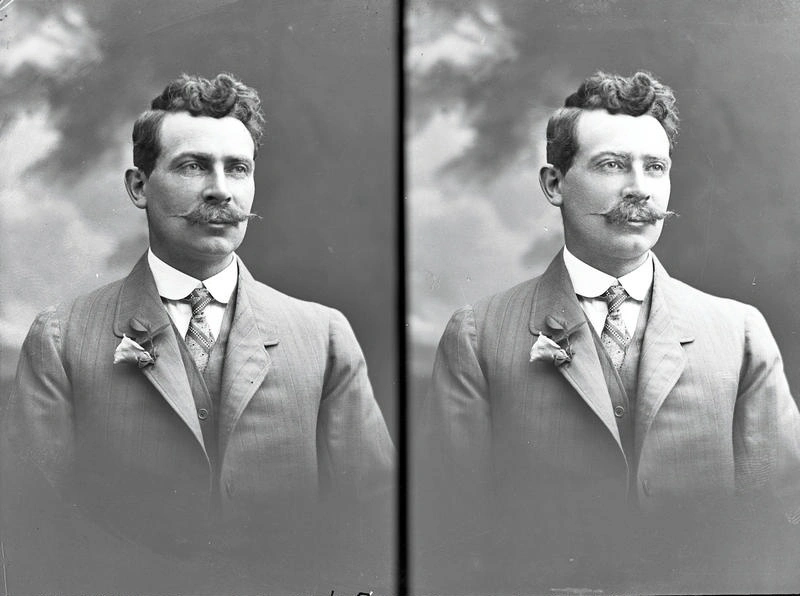 Double Portrait. Mr C Jones. Christchurch, Canterbury, New Zealand