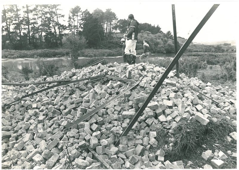Granger Brick and Tile works chimney demolition