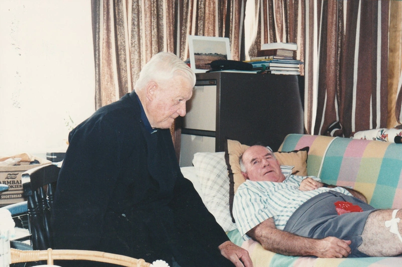 Rev. Robert Hattaway and Archie Sommerville at Hawthorn Farm, shortly before Archie died.
