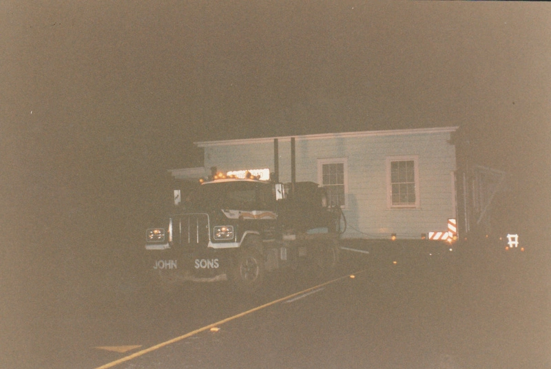 White's Homestead in Glenmore Road, Pakuranga on the way to its new home at Howick Historical Village.