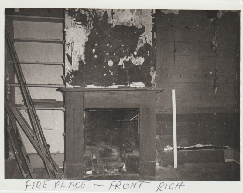 Shamrock Cottage fireplace before renovation..
