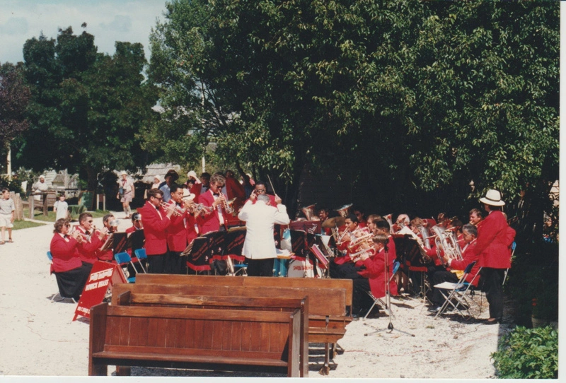 The Howick Locksmith Band performing at the opening of Whites Homestead.