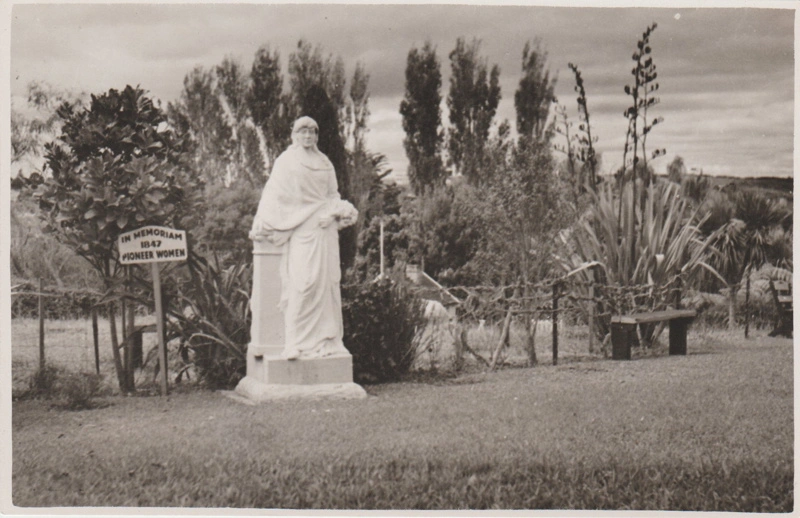 A statue dedicated to pioneer women in the Garden Of Memories.