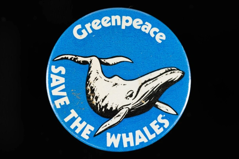 Badge, "Greenpeace Save the Whales"