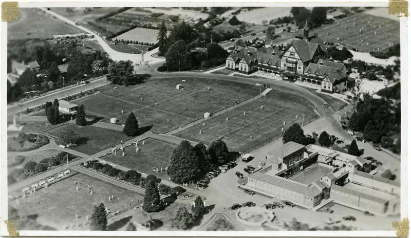 Aerial view of Government Gardens and Bath House
