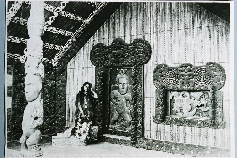 Maggie Papakura on porch of 'Rauru' house.