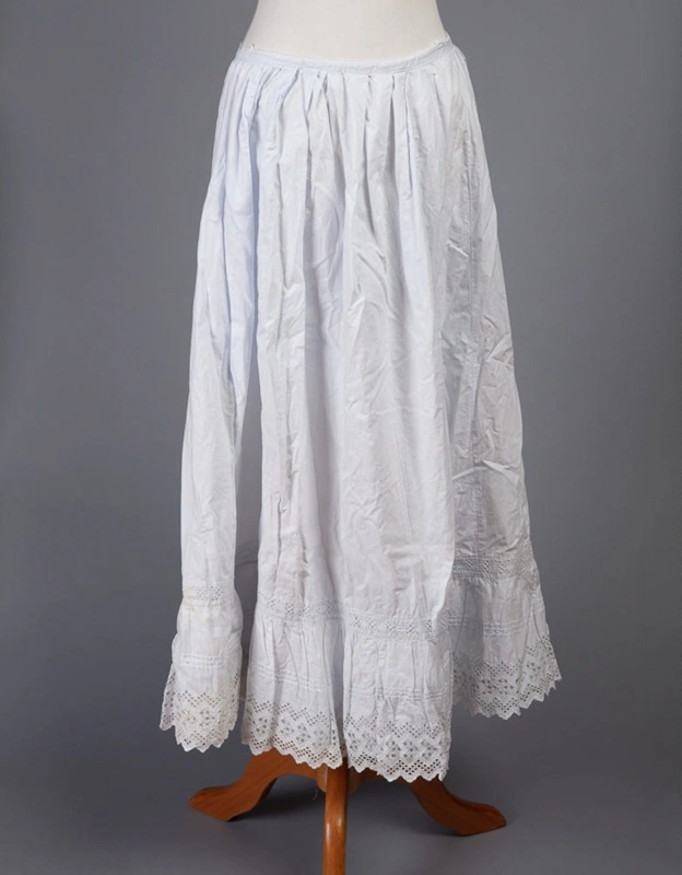 Petticoat, White Cotton with Broderie Anglaise Frill