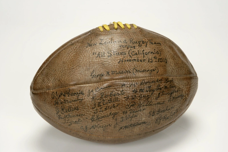 1913 Leather Match Ball - All Blacks vs 'California All Stars'