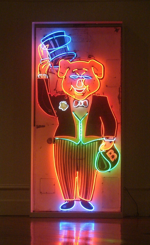 Neon sign from Barton's Butchery