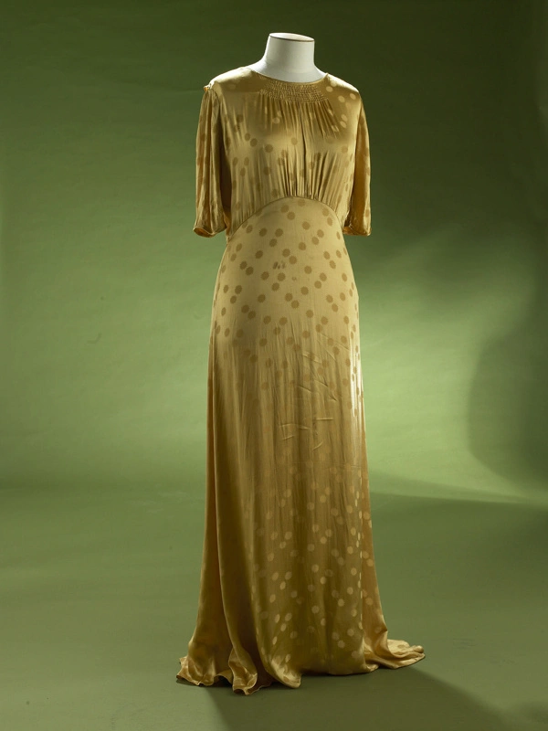 Dress; Gold evening dress