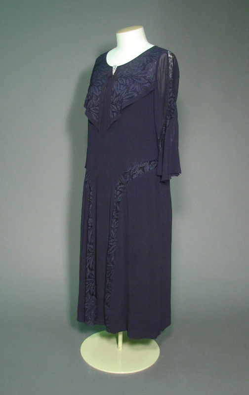 Crepe silk georgette dress, 1930s