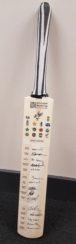 Bat (Signed): Bangladesh Squad, ICC Cricket World Cup, South Africa 2003