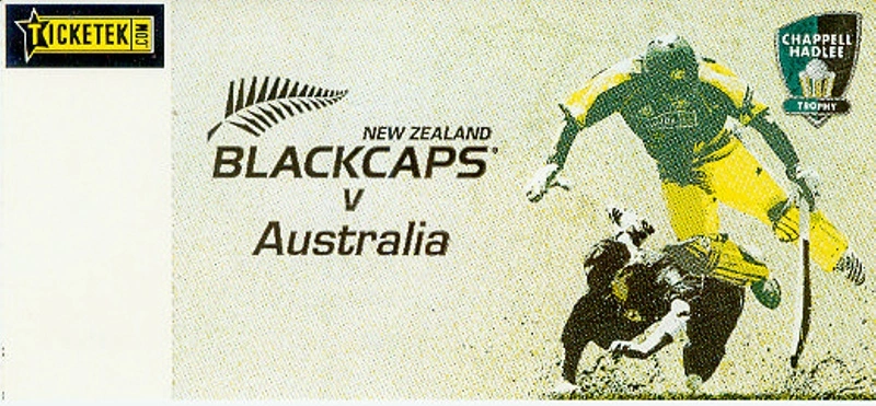 Official Ticket: New Zealand BLACKCAPS v Australia ODI (Chappell/Hadlee Trophy), Westpac Stadium, Wellington 16.02.2007