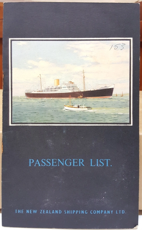 Ship Passenger List: R.M.S Ruahine