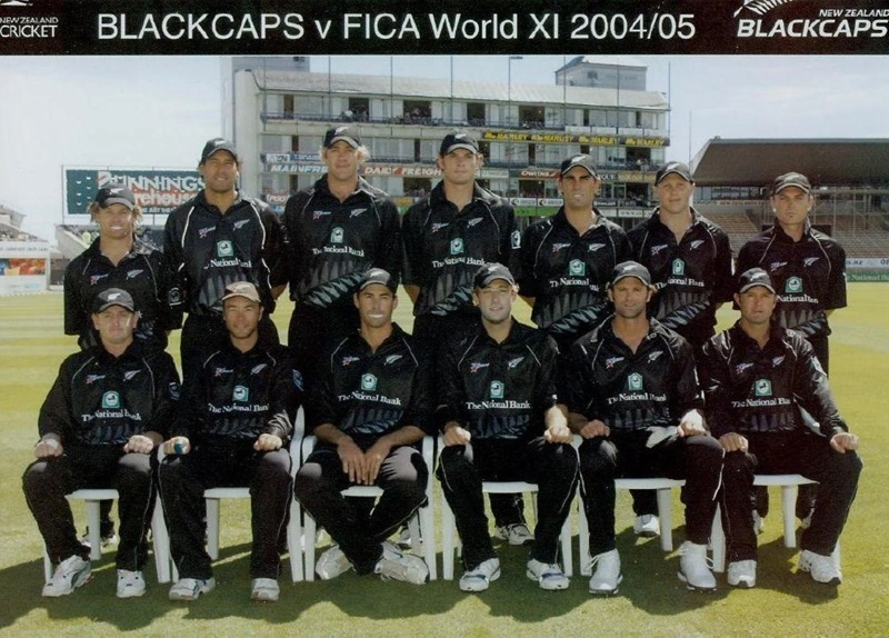 Photo: New Zealand ODI Cricket Team - Black Caps v FICA World XI, Jade Stadium, Christchurch, 22 January 2005
