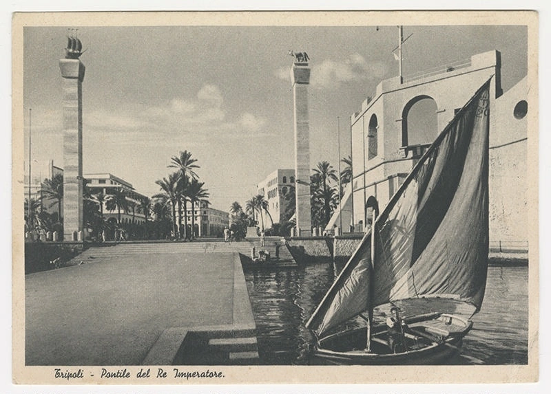 Photographic postcard, Tripoli - Pontile del Re Imp Imperatore.