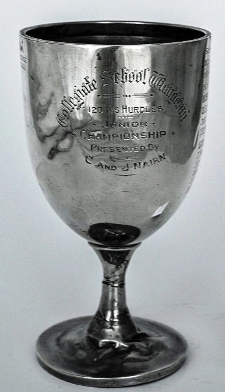 Trophy #030 Athletics, 120 Yards Hurdles Junior Championship Donated by C & J Nairn in 1925