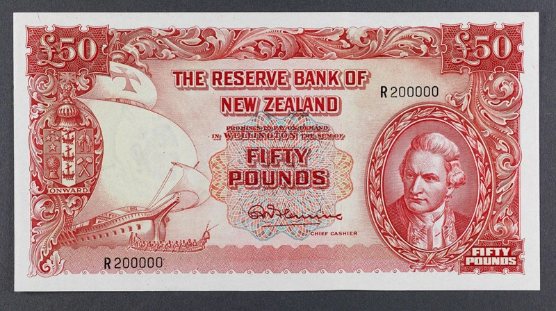 Reserve Bank of New Zealand 1940 Fifty Pounds Second Issue