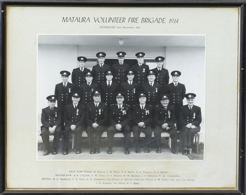 Photograph, framed [Mataura Volunteer Fire Brigade, 1961]
