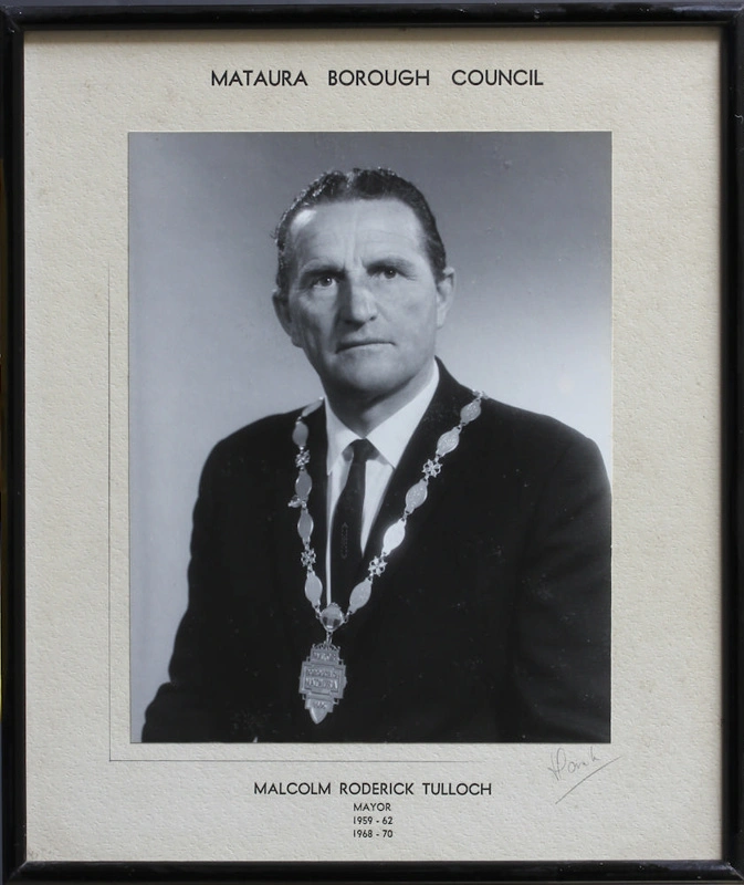 Photograph, framed [Mataura Borough Council Mayor, Mr Mac Tulloch]