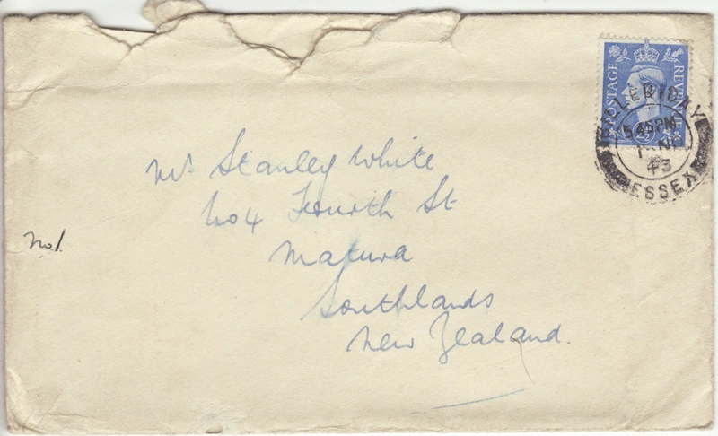 Letter, Aubrey Ledden (England) to Stanley White (New Zealand)