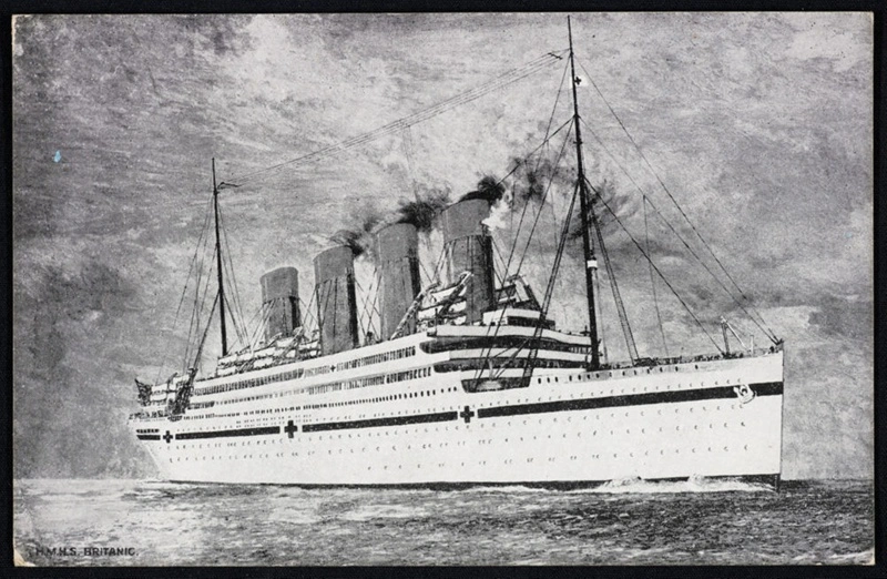 Illustration of the H.M.H.S. 'Britannic', as a hospital ship.