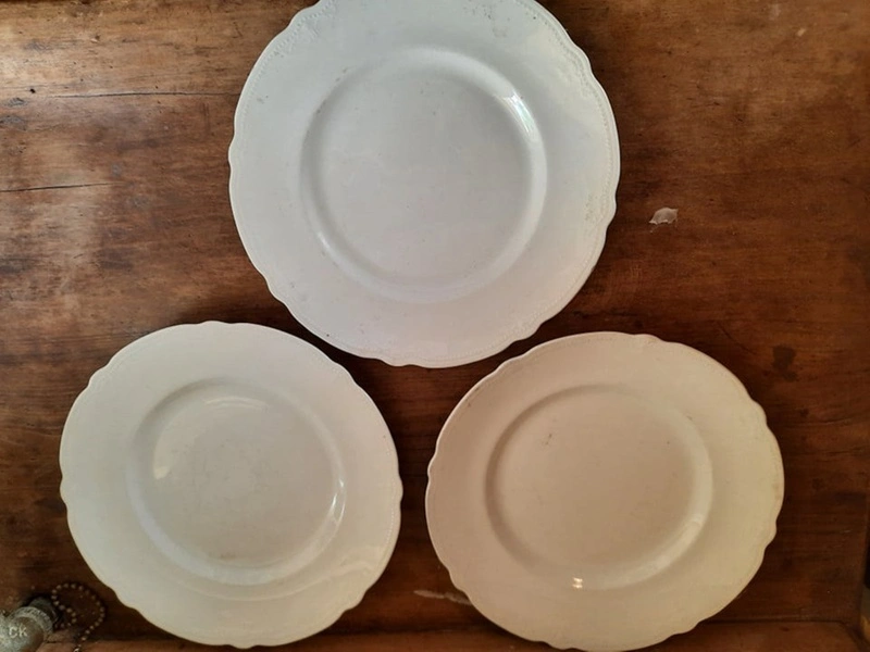 Three entree plates